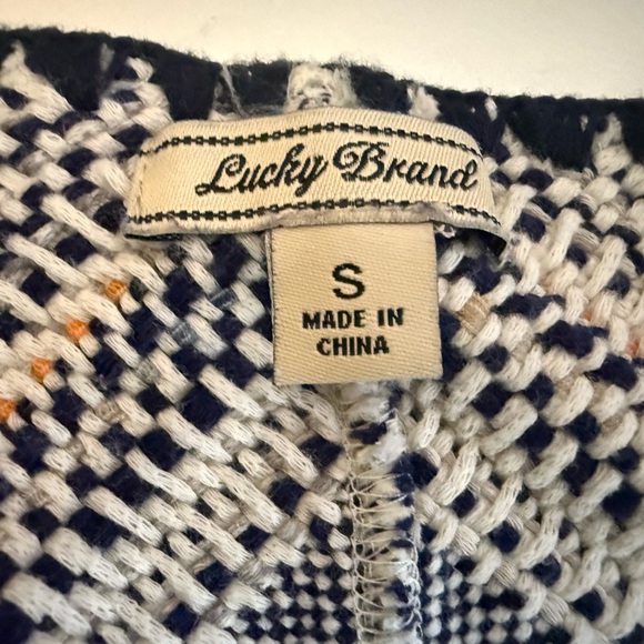 Lucky Brand Woman’s Pottery Open Cardigan Multicolor Stripe Small Fringe Boho - Picture 10 of 10